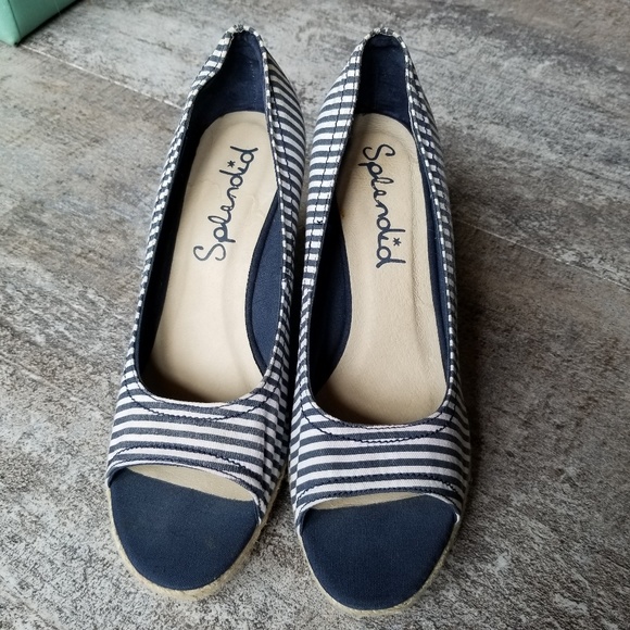 Splendid Wedge Heels Espadrilles Striped Size 10 - Picture 2 of 8
